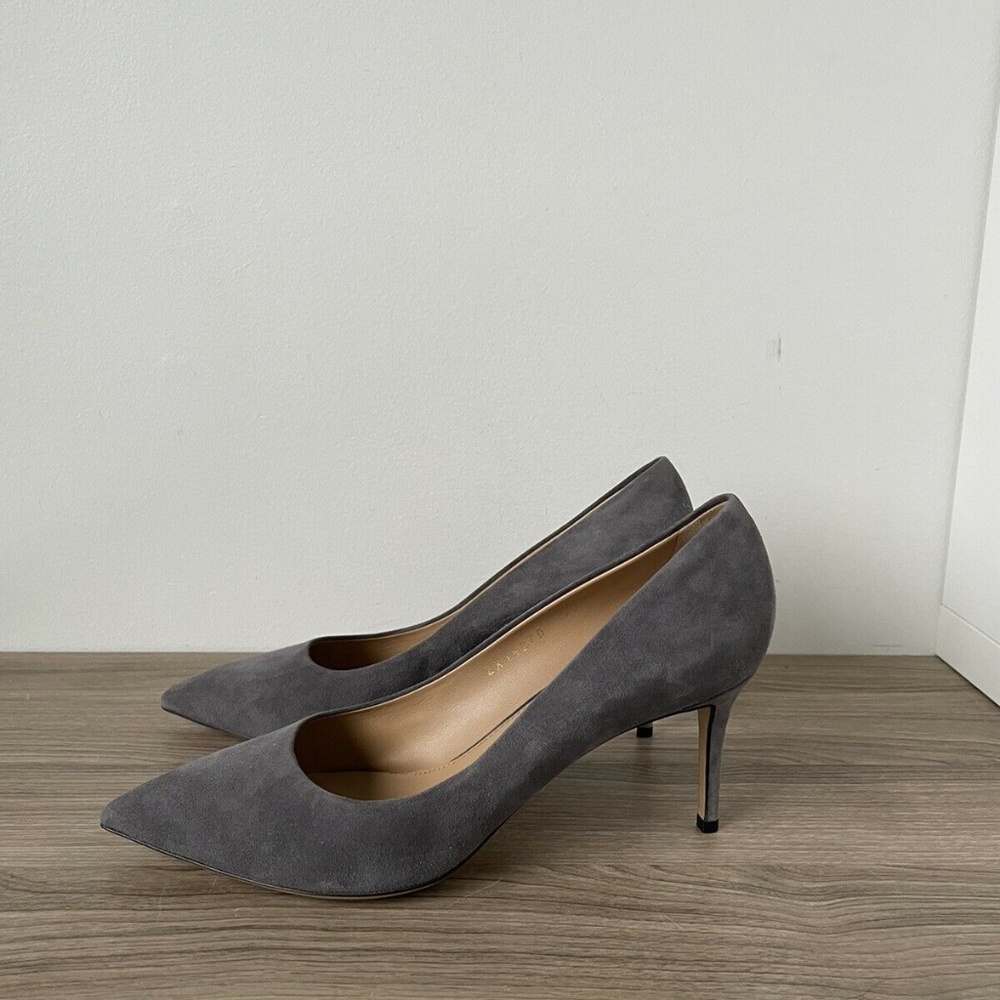 Salvatore Ferragamo | Gray Suede Pointed-Toe Pumps | excellent condition